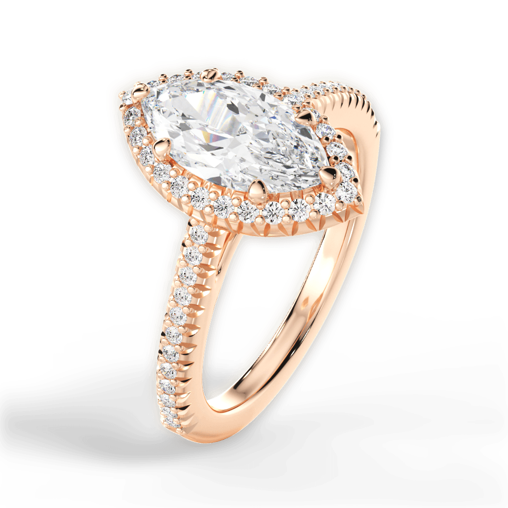 Jenny Marquise Cut Lab Grown Diamond 18Kt Rose Gold Engagement Ring - View 2