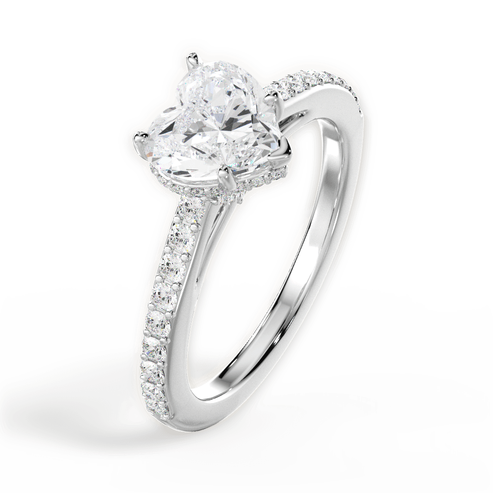 Joan Heart Cut Lab Grown Diamond Platinum Engagement Ring - View 3
