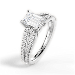 Jessica Emerald Cut Lab Grown Diamond Platinum Engagement Ring - View 2