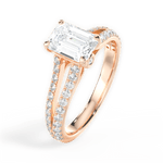 Kendra Emerald Cut Lab Grown Diamond 18Kt Rose Gold Engagement Ring - View 4