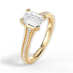 Delia Emerald Cut Lab Grown Diamond 18Kt Yellow Gold Engagement Ring - View 4