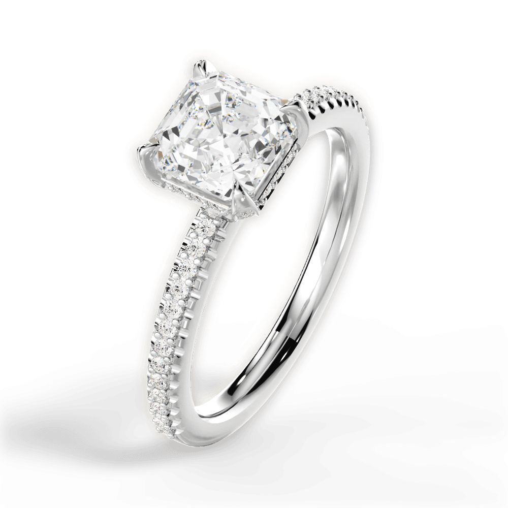 Helen Asscher Cut Lab Grown Diamond 14Kt White Gold Engagement Ring - View 3