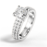 Kayla Cushion Cut Lab Grown Diamond 18Kt White Gold Engagement Ring - View 3