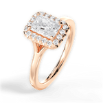 Geneva Radiant Cut Lab Grown Diamond 18Kt Rose Gold Engagement Ring - View 2