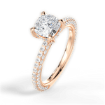 Madeline Cushion Cut Lab Grown Diamond 18Kt Rose Gold Engagement Ring - View 3