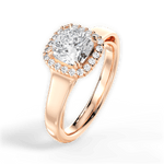 Jasmin Cushion Cut Lab Grown Diamond 18Kt Rose Gold Engagement Ring - View 2