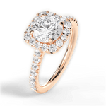 Ingrid Round Cut Lab Grown Diamond 18Kt Rose Gold Engagement Ring - View 3