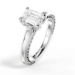 Carrie Emerald Cut Lab Grown Diamond 18Kt White Gold Engagement Ring - View 3