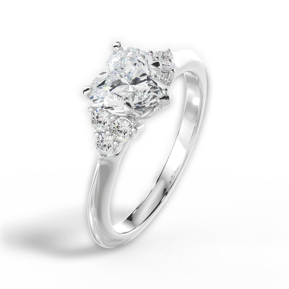 Celeste Heart Cut Lab Grown Diamond Platinum Engagement Ring - View 2