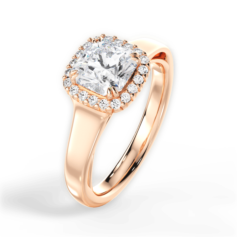 Jasmin Asscher Cut Lab Grown Diamond 18Kt Rose Gold Engagement Ring - View 2