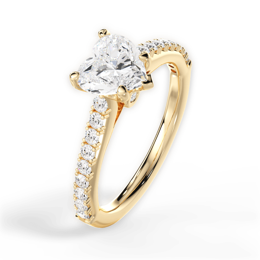 Frances Heart Cut Lab Grown Diamond 18Kt Yellow Gold Engagement Ring - View 2