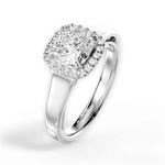 Jasmin Cushion Cut Lab Grown Diamond 18Kt White Gold Engagement Ring - View 3