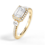 Kara Emerald Cut Lab Grown Diamond 18Kt Yellow Gold Engagement Ring - View 4