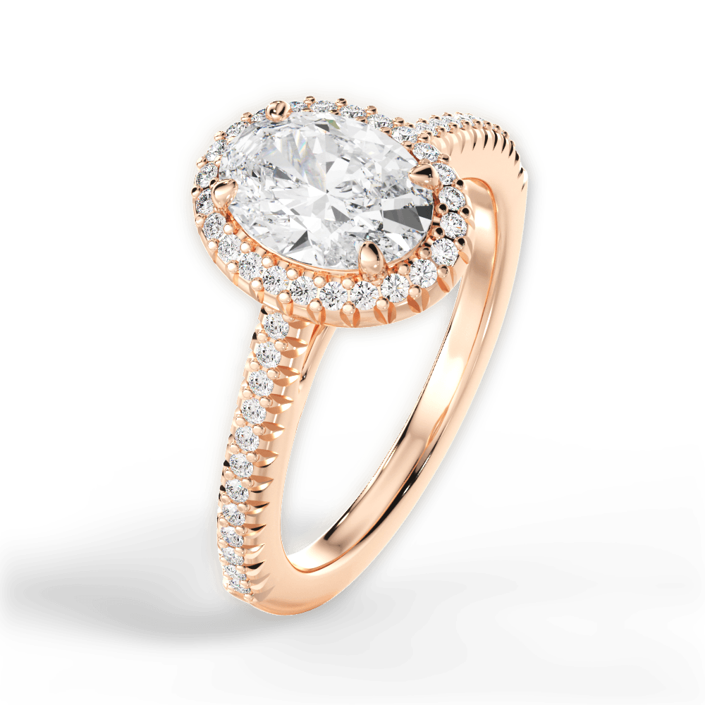 Jenny Oval Cut Lab Grown Diamond 18Kt Rose Gold Engagement Ring - View 3