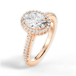 Jenny Oval Cut Lab Grown Diamond 18Kt Rose Gold Engagement Ring - View 3