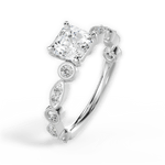 Edith Asscher Cut Lab Grown Diamond Platinum Engagement Ring - View 4