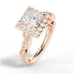 Irene Princess Cut Lab Grown Diamond 18Kt Rose Gold Engagement Ring - View 2