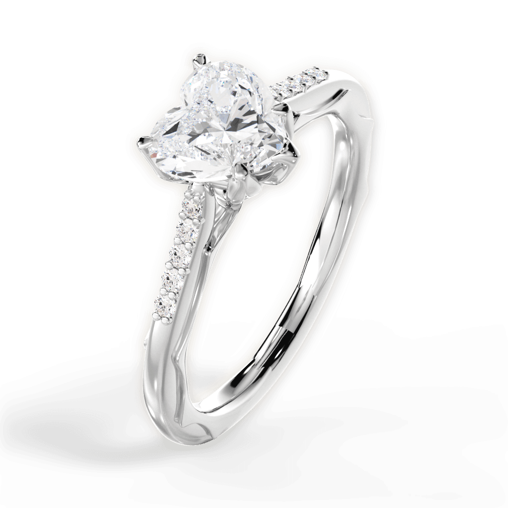Christina Heart Cut Lab Grown Diamond Platinum Engagement Ring - View 4