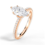 Giselle Marquise Cut Lab Grown Diamond 18Kt Rose Gold Engagement Ring - View 4