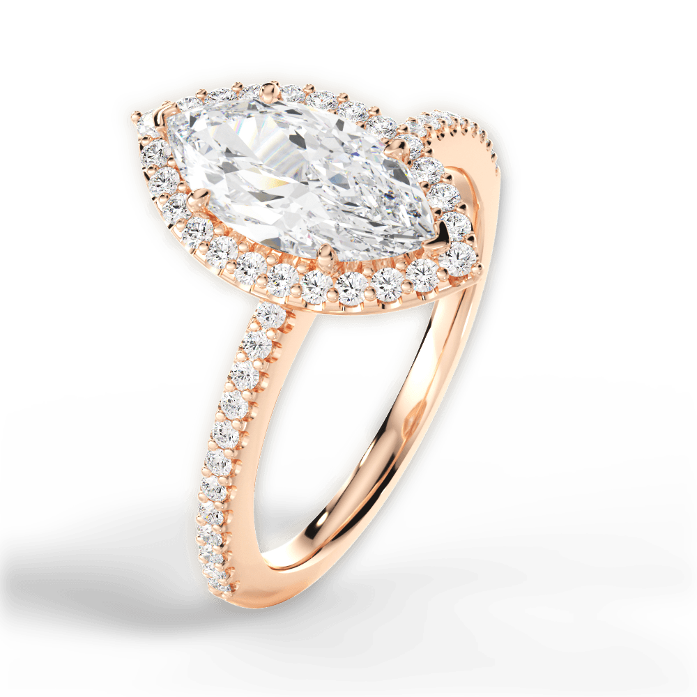 Joanne Marquise Cut Lab Grown Diamond 18Kt Rose Gold Engagement Ring - View 2