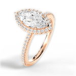 Joanne Marquise Cut Lab Grown Diamond 18Kt Rose Gold Engagement Ring - View 2