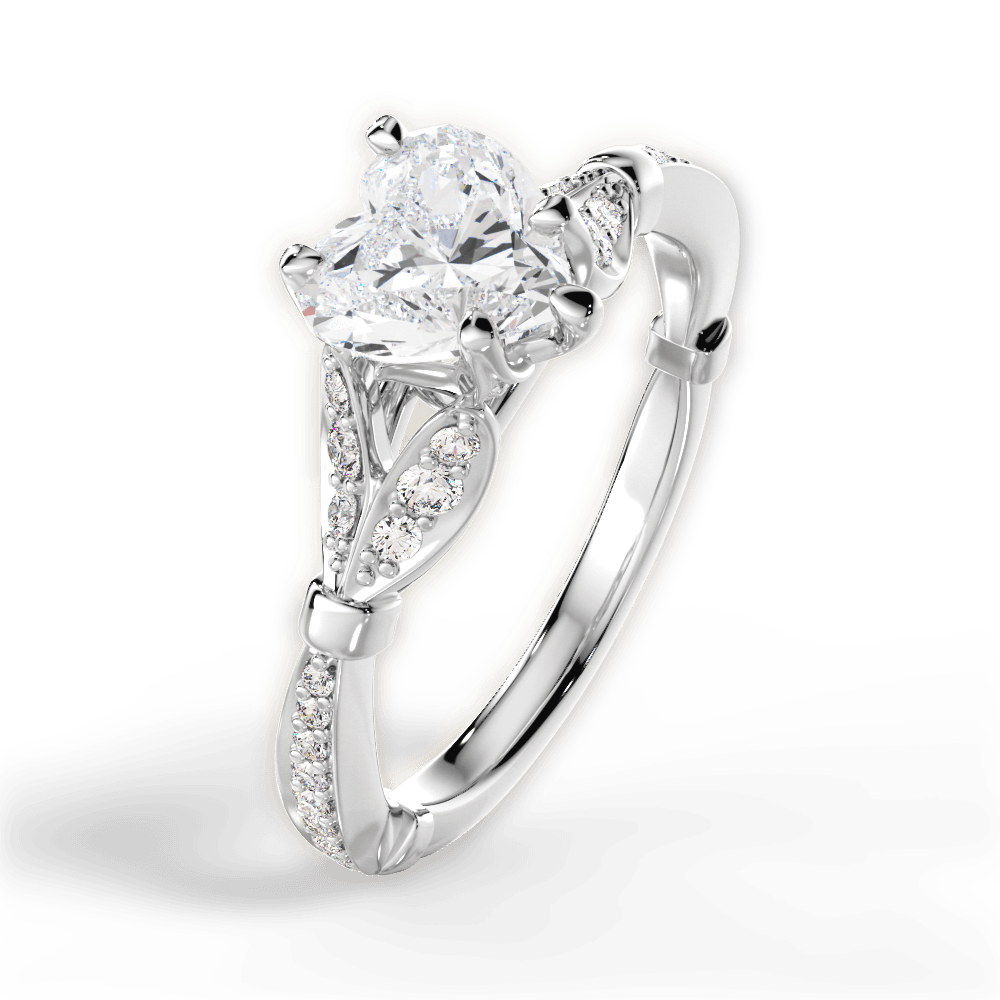Geraldine Heart Cut Lab Grown Diamond Platinum Engagement Ring - View 4
