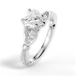 Geraldine Heart Cut Lab Grown Diamond Platinum Engagement Ring - View 4