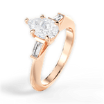 Emily Pear Cut Lab Grown Diamond 18Kt Rose Gold Engagement Ring - View 4