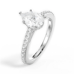 Joan Pear Cut Lab Grown Diamond Platinum Engagement Ring - View 3