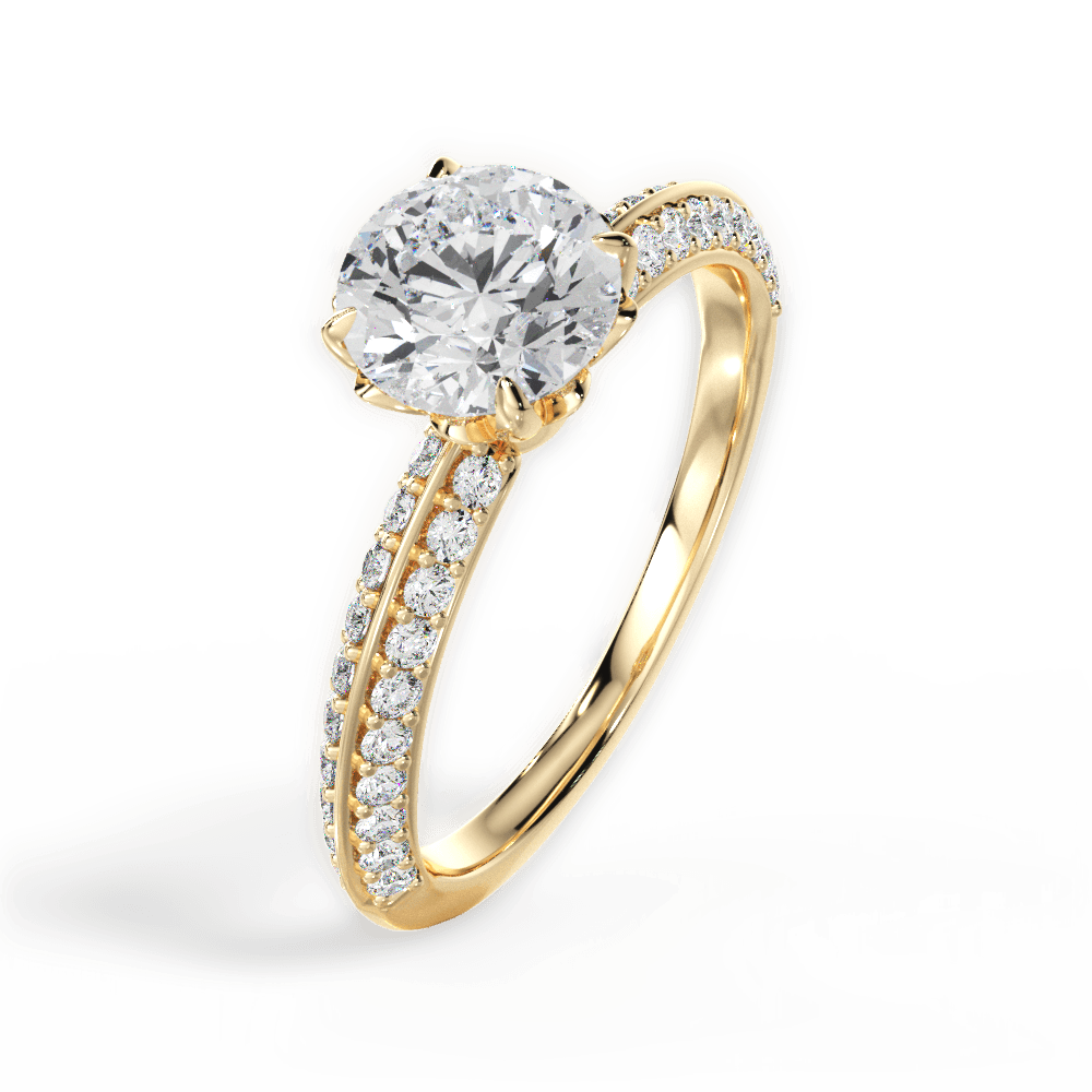 Gail Round Cut Lab Grown Diamond 18Kt Yellow Gold Engagement Ring - View 4