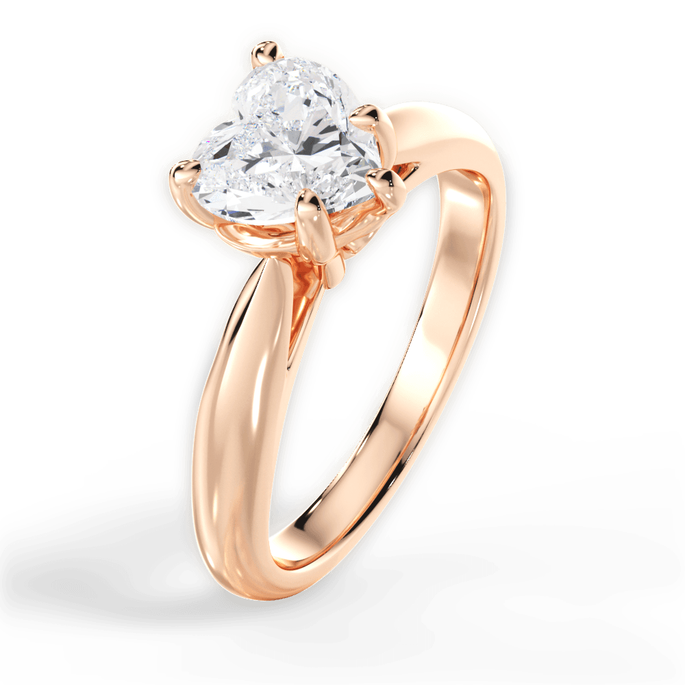 Dolores Heart Cut Lab Grown Diamond 18Kt Rose Gold Engagement Ring - View 4