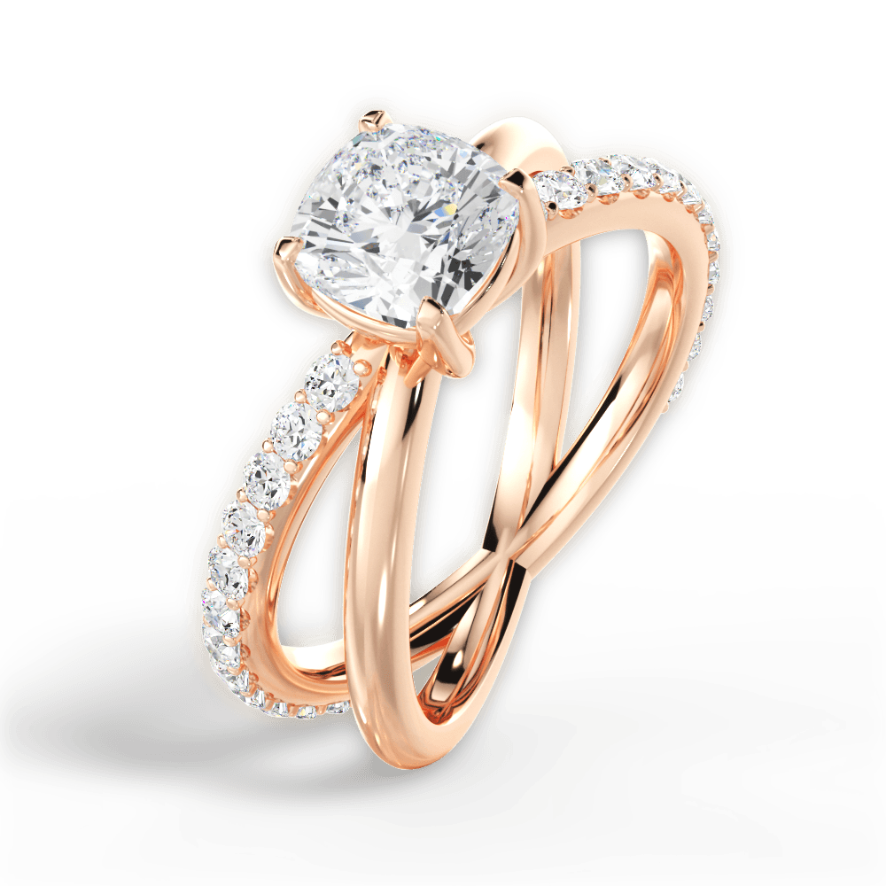 Jennifer Cushion Cut Lab Grown Diamond 18Kt Rose Gold Engagement Ring - View 2