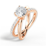 Jennifer Cushion Cut Lab Grown Diamond 18Kt Rose Gold Engagement Ring - View 2