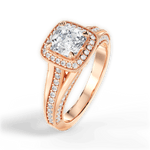 Lillian Asscher Cut Lab Grown Diamond 18Kt Rose Gold Engagement Ring - View 3