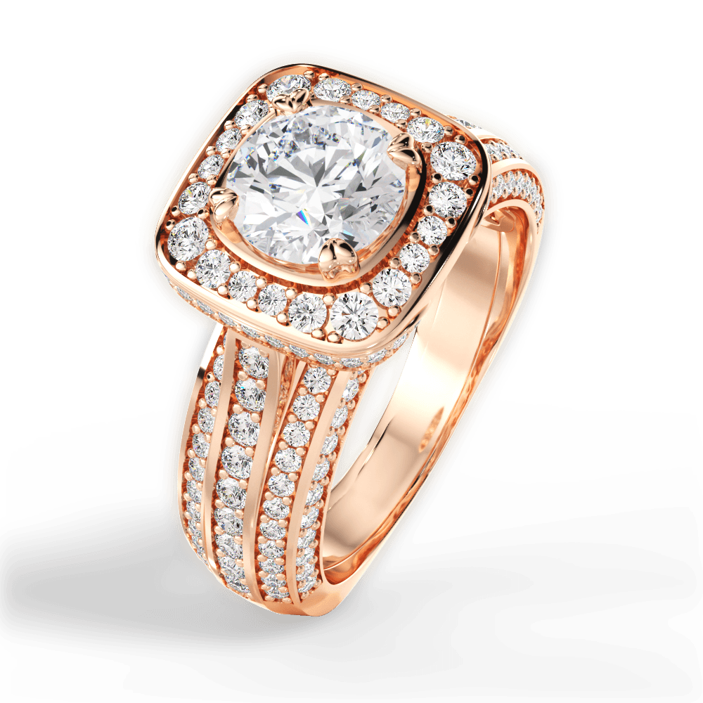 Madison Round Cut Lab Grown Diamond 18Kt Rose Gold Engagement Ring - View 2