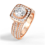 Madison Round Cut Lab Grown Diamond 18Kt Rose Gold Engagement Ring - View 2
