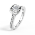 Deanna Cushion Cut Lab Grown Diamond 14Kt White Gold Engagement Ring - View 3