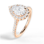 Leah Pear Cut Lab Grown Diamond 18Kt Rose Gold Engagement Ring - View 2