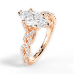 Justine Marquise Cut Lab Grown Diamond 18Kt Rose Gold Engagement Ring - View 4