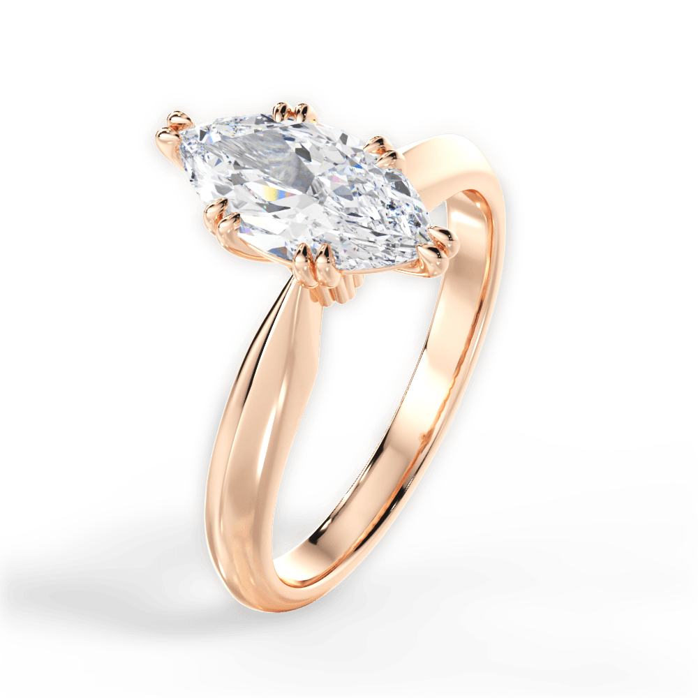Claudia Marquise Cut Lab Grown Diamond 18Kt Rose Gold Engagement Ring - View 3