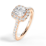 Ingrid Asscher Cut Lab Grown Diamond 18Kt Rose Gold Engagement Ring - View 4