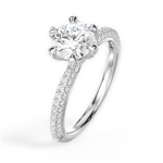 Linda Round Cut Lab Grown Diamond Platinum Engagement Ring - View 2