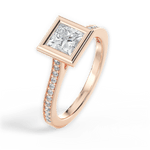 Deanna Princess Cut Lab Grown Diamond 18Kt Rose Gold Engagement Ring - View 3
