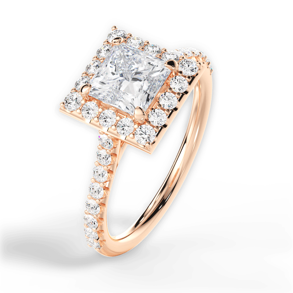 Leah Princess Cut Lab Grown Diamond 18Kt Rose Gold Engagement Ring - View 2