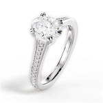 Delia Oval Cut Lab Grown Diamond 14Kt White Gold Engagement Ring - View 3