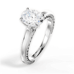 Carrie Oval Cut Lab Grown Diamond 14Kt White Gold Engagement Ring - View 2