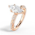 Gloria Marquise Cut Lab Grown Diamond 18Kt Rose Gold Engagement Ring - View 2