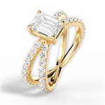 Lauren Emerald Cut Lab Grown Diamond 18Kt Yellow Gold Engagement Ring - View 3