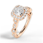 Irene Cushion Cut Lab Grown Diamond 18Kt Rose Gold Engagement Ring - View 2