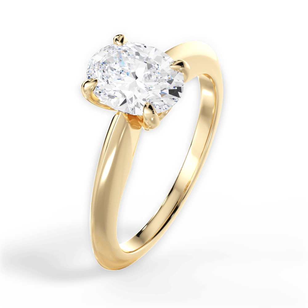 Diana Oval Cut Lab Grown Diamond 18Kt Yellow Gold Engagement Ring - View 4